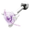 Crystal Heart - Lavender Upper Ear Stud